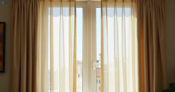 Dusty and dull curtains in hurstville-nsw before steam cleaning